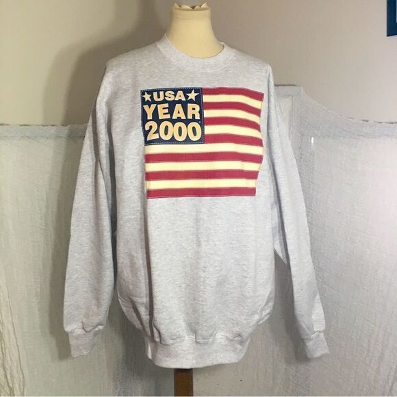 Hanes U.S.A.  American Flag Sweatshirt Size XL - Picture 1 of 10